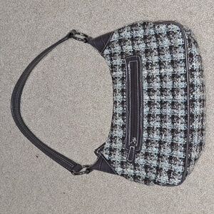 Textured plaid fabric purse